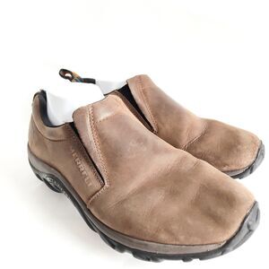 Merrell Jungle Moc Boulder J60831 Nubuck Slip-On Brown Shoes Men's Size 10.5